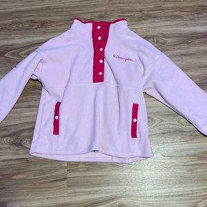 Button up hot pink and light pink champion turtle neck fleece!